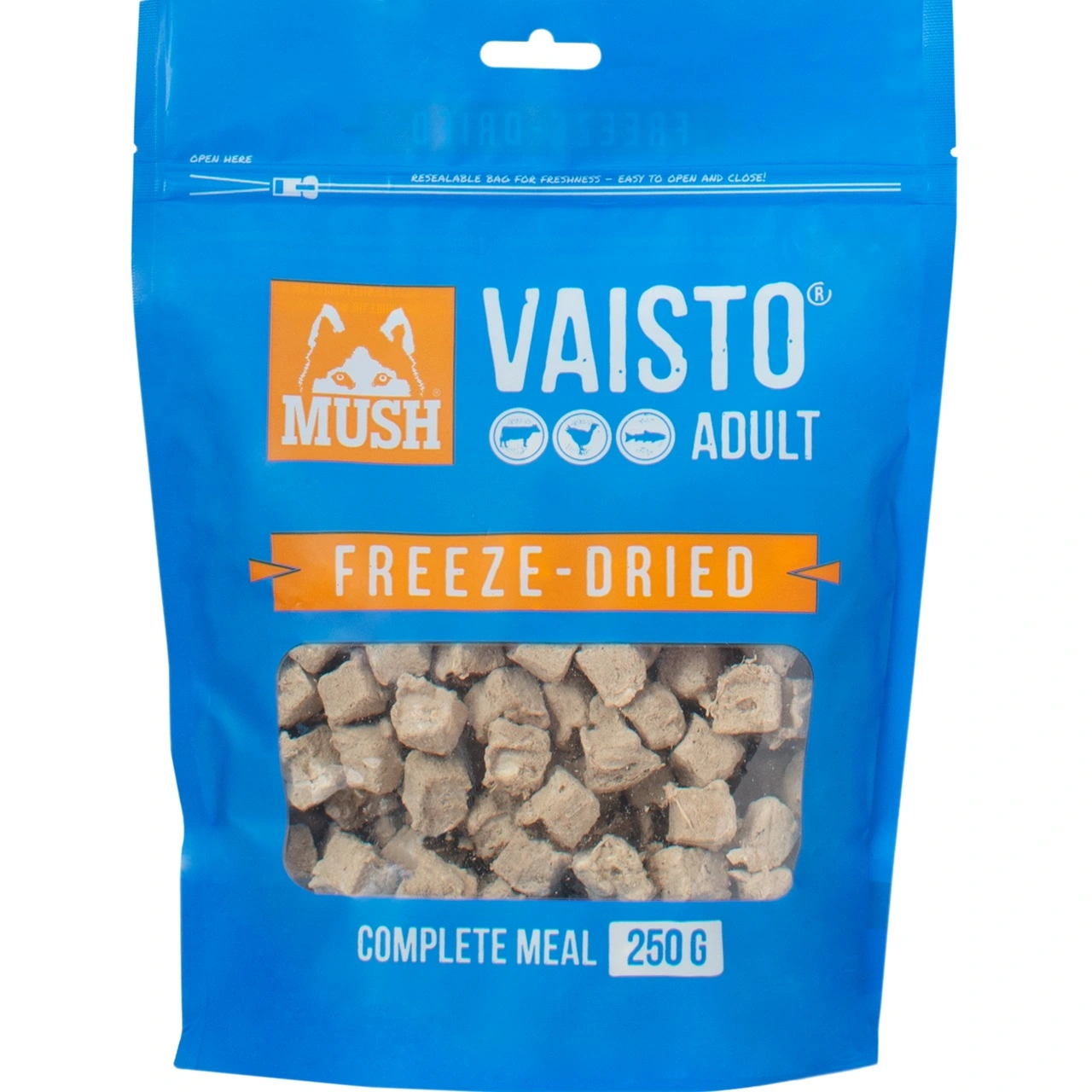 MUSH Vaisto Blå Frysetørret - Råfoder til Hund 250 g